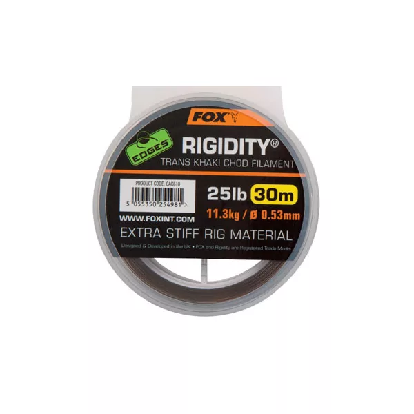 Fox EDGES™ Rigidity® - Trans Khaki 25lb/0.53mm Návazec