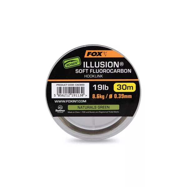 Fox Illusion Soft Naturals Green Fluorocarbonový Návazec 0,39mm 30m