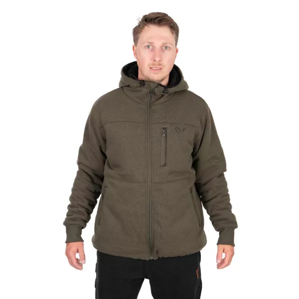 Fox Collection Sherpa Hoody Green-Black Jacket Termo Bunda S