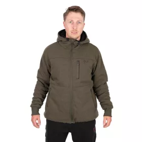   Fox Collection Sherpa Hoody Green-Black Jacket Termo Bunda XL