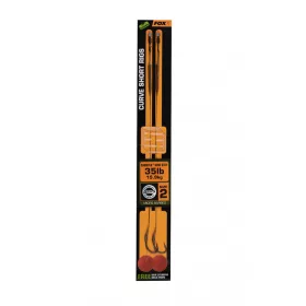   Fox Edges Curve Short 2 - 35lb Camotex Semi Stiff x 2 Předvázaný háček