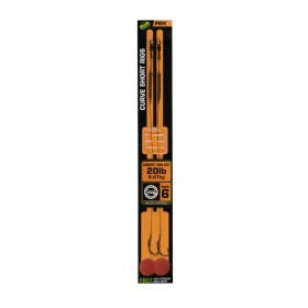   Fox Edges Curve Short 6 - 20lb Camotex Semi Stiff x 2 Předvázaný háček