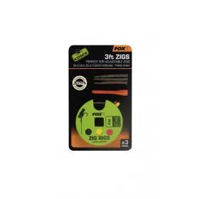 Fox Edges Zig Rig 8 - 12lb 3ft x 3 Předvázaný háček