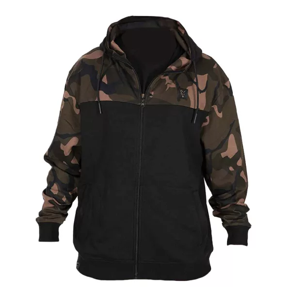 Fox LW Černá-Camo Split Zip Hoody Mikina na zip s kapucí 3XL