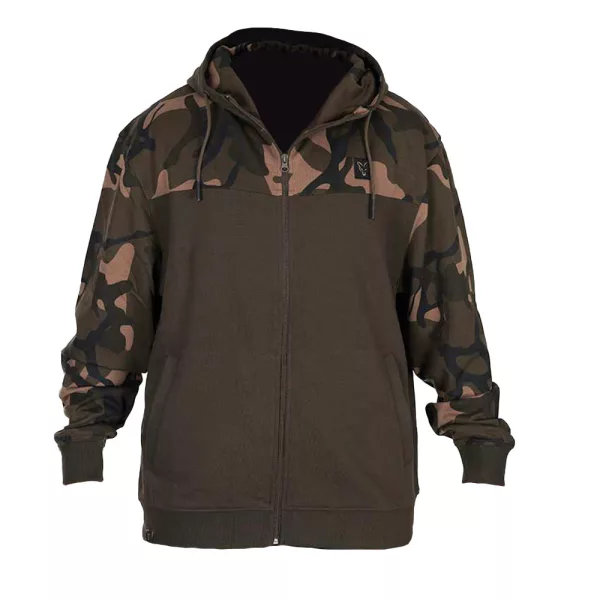 Fox LW Khaki-Camo Split Zip Hoody Mikina na zip s kapucí L
