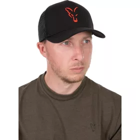 Fox Collection Trucker Cap Černo-Oranžová Kšiltovka