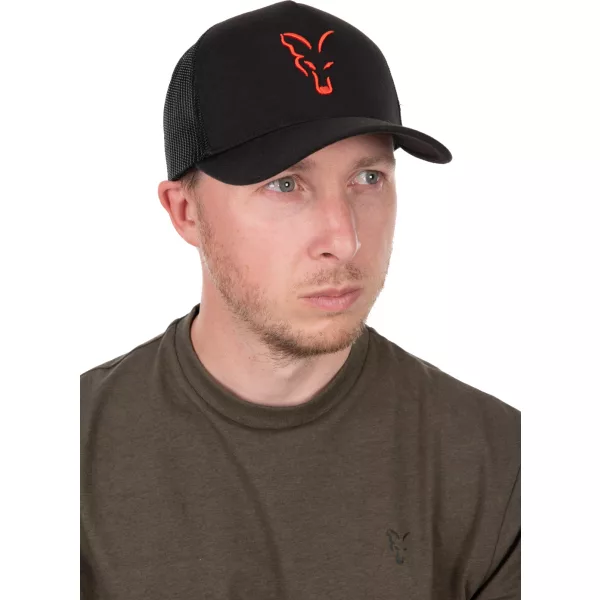 Fox Collection Trucker Cap Černo-Oranžová Kšiltovka