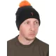 Fox Collection Bobble Hat Černo-oranžová Čepice s bambulí