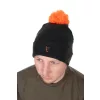 Fox Collection Bobble Hat Černo-oranžová Čepice s bambulí