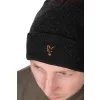 Fox Collection Bobble Hat Černo-oranžová Čepice s bambulí