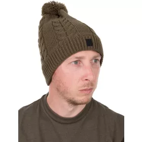 Fox Khaki Knitted Bobble čepice s bambulí
