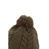 Fox Khaki Knitted Bobble čepice s bambulí