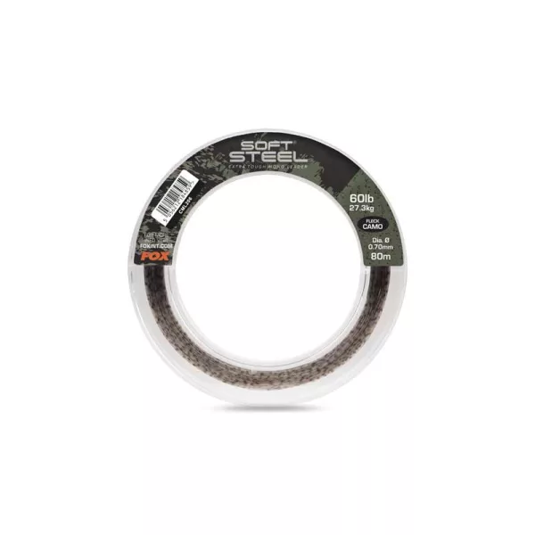 Fox Soft Steel Camo 0,70mm 80m Monofilní Návazcová Šňůra