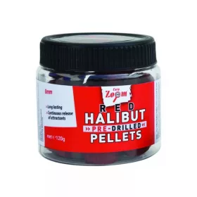   Carp Zoom CZ Červené vrtané halibut háčkové pelety, 20 mm, halibut, 120 g