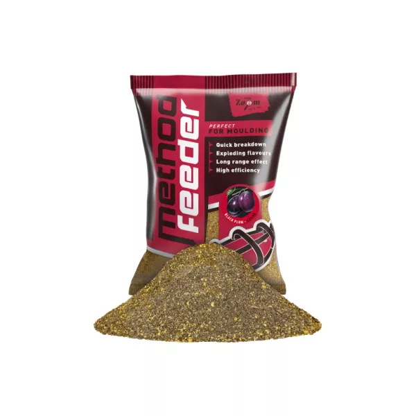 Carp Zoom Method Feeder Studenovodní Černá Švestka Krmení 1kg
