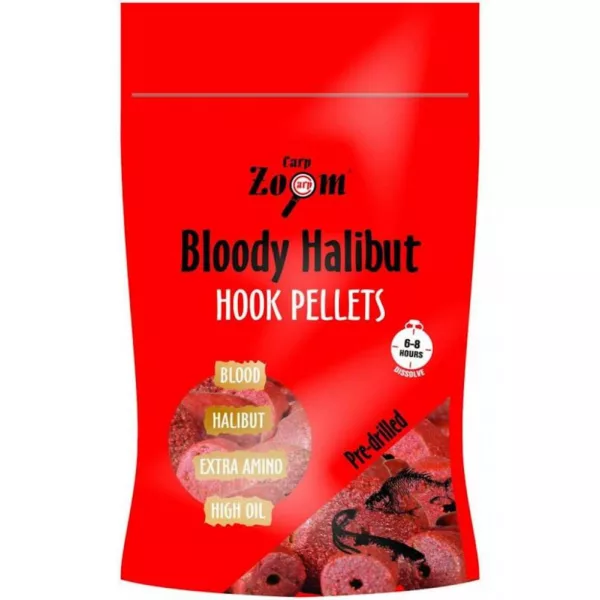 Carp Zoom CZ Jahodová halibutová peleta s otvorem, 8 mm, jahoda, rybí, 150 g