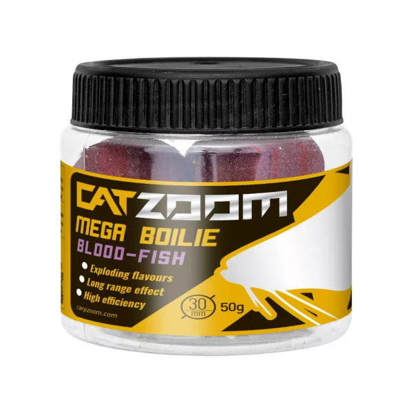 Catzoom 30mm Krvavě-Rybí Sumčí Mega Boilies 50gr