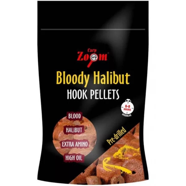 Carp Zoom CZ Krvavý halibut háčkový pelet vrtaný, 15 mm, krev, halibut, 150 g