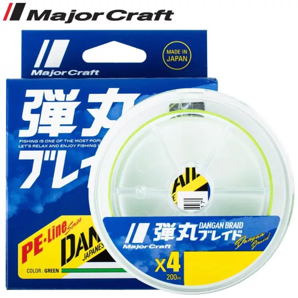 Major Craft Dangan Braid X4 0,12mm 150m Fluo Green Fonott Zsinór