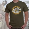 Vass-Tex Fishing Culture Printed Khaki Tričko S