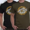 Vass-Tex Fishing Culture Potlačené Khaki Tričko XL