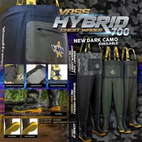Vass-Tex Hybrid 700 Dark Camo Brodicí kalhoty 40