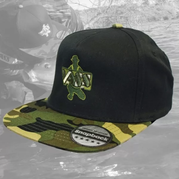 Vass-Tex Černo-Camouflage Snapback Baseballová Kšiltovka