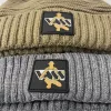 Vass-Tex Fleece Lined Ribbed Beanie Hnědá Čepice S Pogumovaným Logem