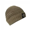 Vass-Tex Fleece Lined Ribbed Beanie Hnědá Čepice S Pogumovaným Logem