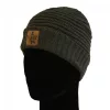 Vass-Tex Fleece Lined Ribbed Beanie Šedá čepice s velurovým logem