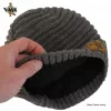 Vass-Tex Fleece Lined Ribbed Beanie Šedá čepice s velurovým logem