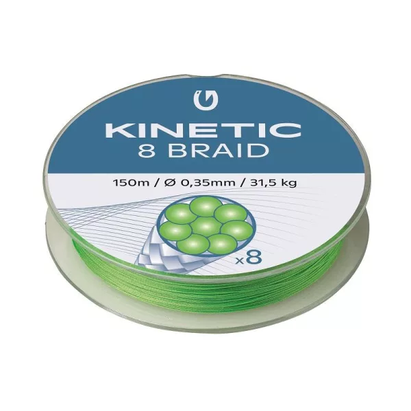 KINETIC 8 Braid 150m 0,30mm/23,8kg Fluo zelená Pletená šňůra