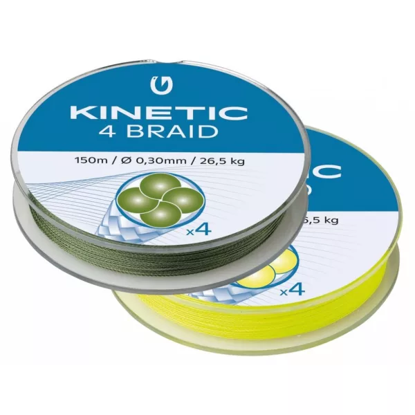 KINETIC 4 Braid 150m 0,14mm/14,8kg Prašná zelená Pletená šňůra