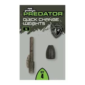   Fox Rage Predator Camo Quick Change Weights Rychlovýměnné plovoucí závaží 5gr 4ks