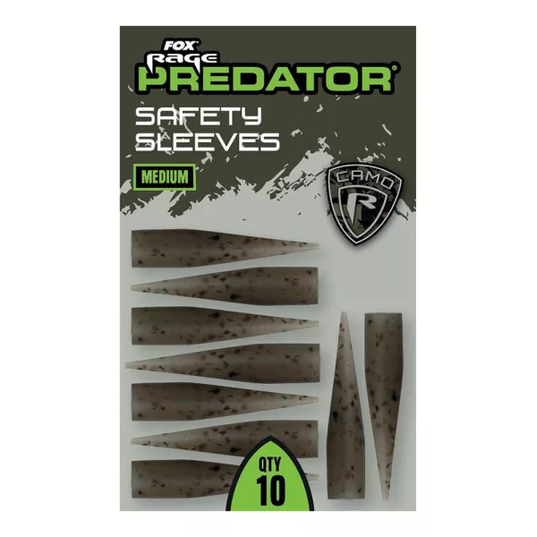 Fox Rage Predator Střední Camo Safety Sleeves Gumová objímka 10ks