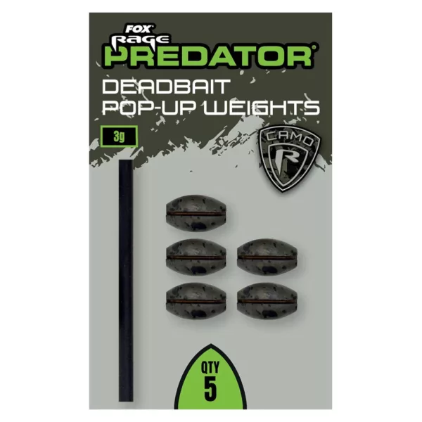 Fox Rage Predator Camo Deadbait Pop-up Weights Předváha 5gr 5ks