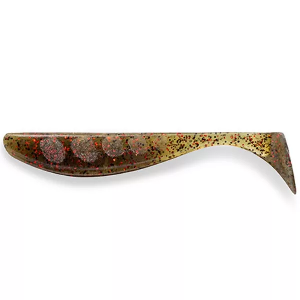 FISHUP Wizzle Shad 5,08cm (10ks), #045 - Green Pumpkin/Red & Black Plastová nástraha