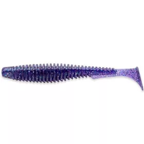   FISHUP U-Shad 5,08cm (10ks.), #060 - Tmavě fialová/pávová a stříbrná Plastová nástraha