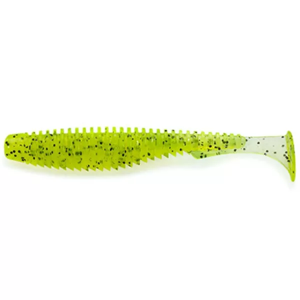 FISHUP U-Shad 6,35cm (9ks.), #055 - Chartreuse/černá Plastová nástraha