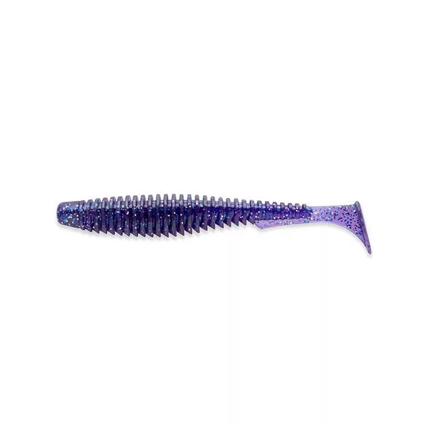 FISHUP U-Shad 6,35cm (9ks.), #060 - Tmavě fialová/pávová a stříbrná Plastová nástraha