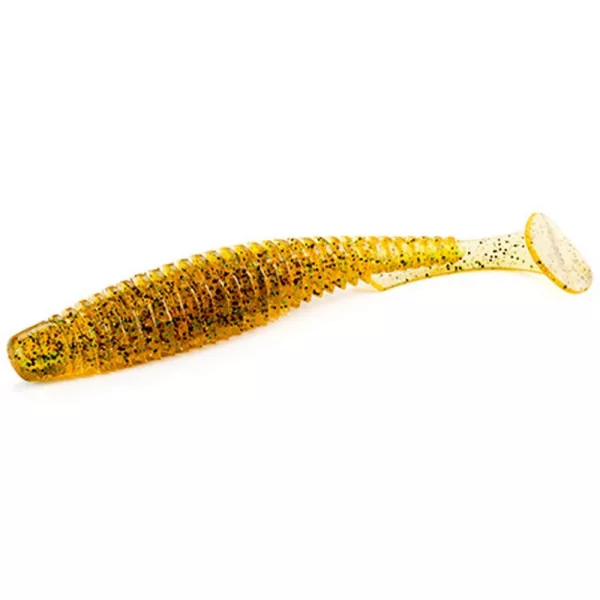 FISHUP U-Shad 10,16cm (8ks), #036 - Karamelová/zelená & černá Plastová nástraha