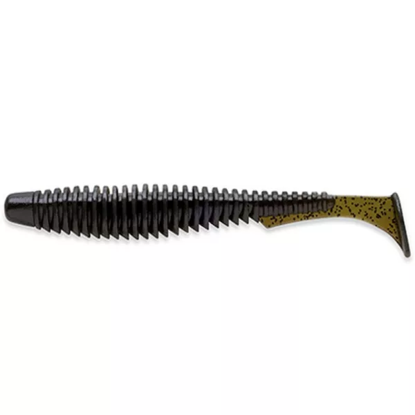 FISHUP U-Shad 10,16cm (8ks), #043 - Melounově hnědá/černá Plastová nástraha