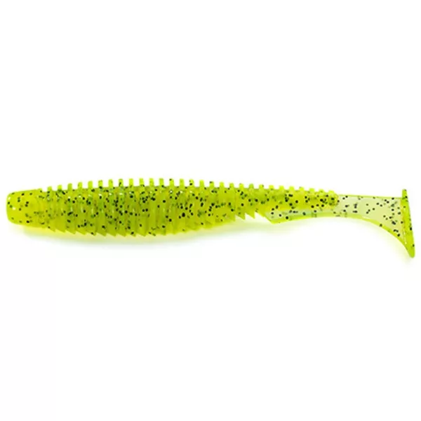 FISHUP U-Shad 10,16cm (8ks), #055 - Chartreuse/černá Plastová nástraha