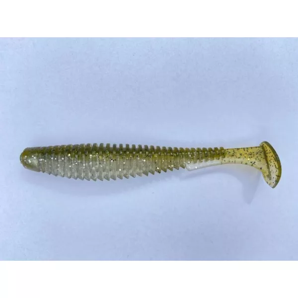 FISHUP U-Shad 10,16cm (8ks), #202 - Zelená dýně/perlová Plastová nástraha