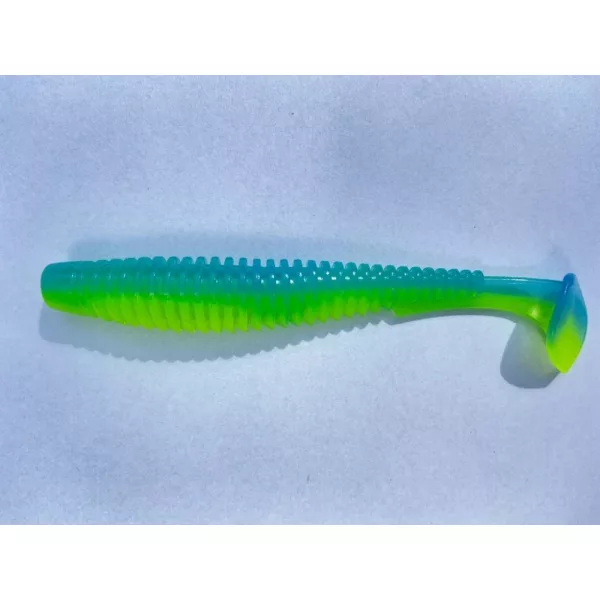 FISHUP U-Shad 10,16cm (8ks), #206 - Obloha/chartreuse Plastová nástraha