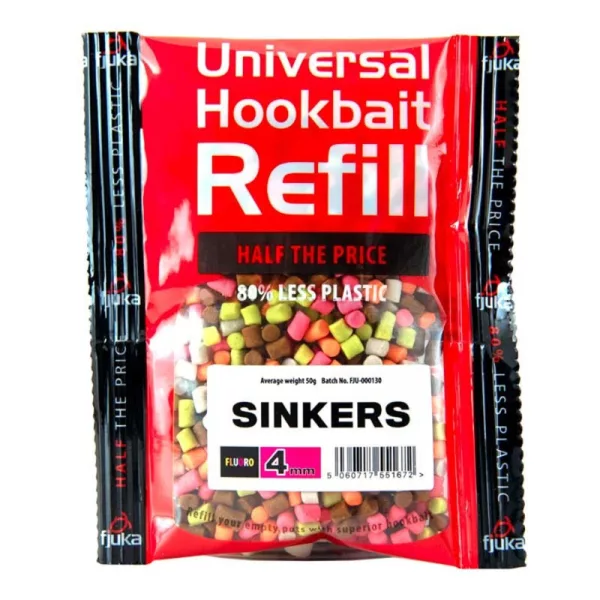 Fjuka Sinkers Mixed Colours 4mm Klesající nástraha v doplňkovém balení 50gr