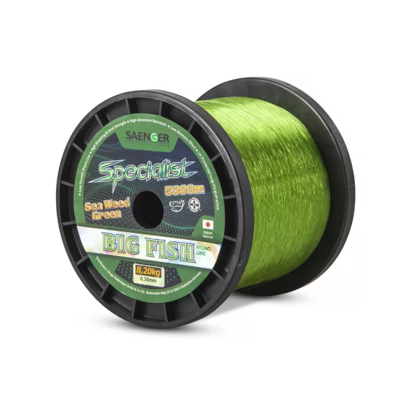 Saenger Specialist BigFish Zöld 0,38mm 5000m Monofil Főzsinór