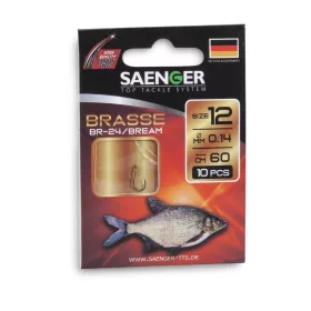 Saenger Bream 8 Lapkás, Szakállas Előkötött Horog 10db