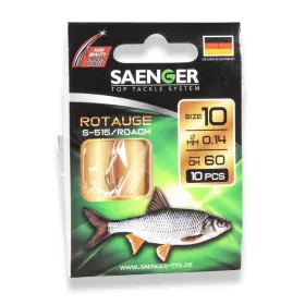 Saenger Roach 18 Lapkás Szakállas Előkötött Horog 10db