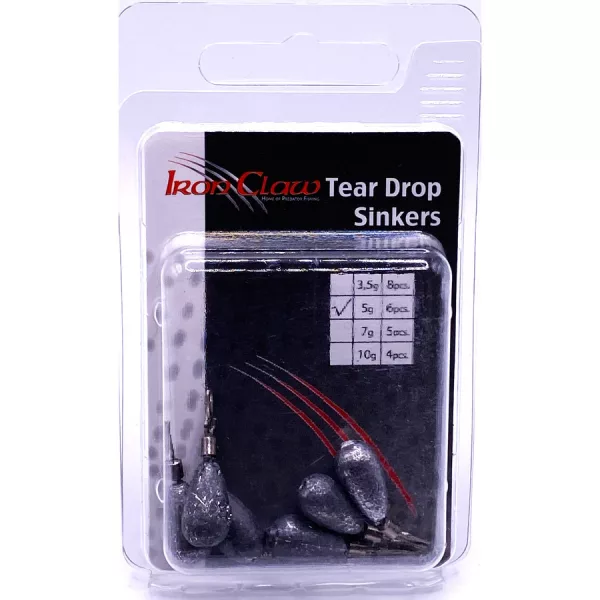 Iron Claw Tear Drop Shot Sinker Ólom 5gr 6db